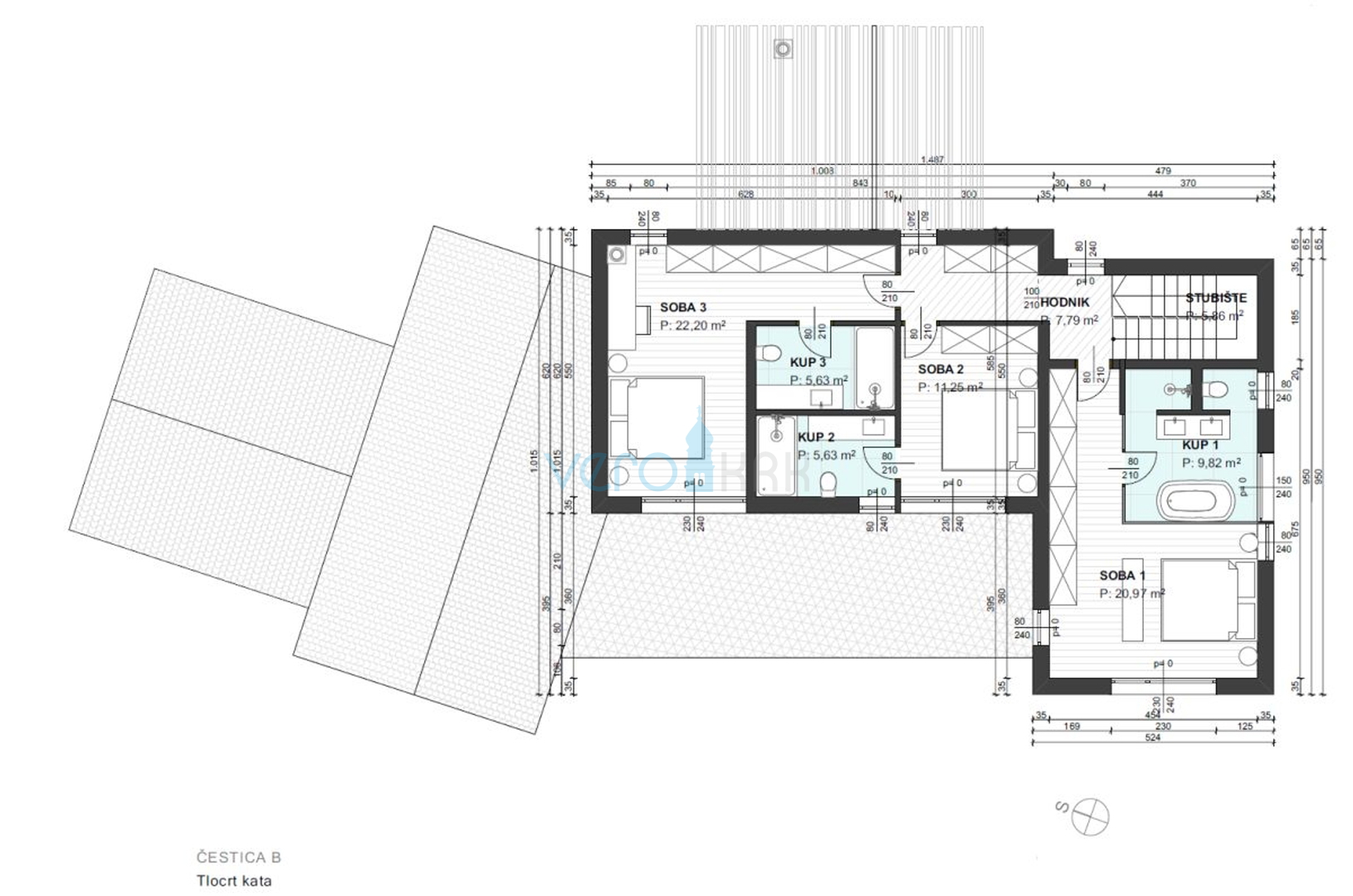 Vrbnik, surroundings, Building land 757 with submitted documentation, for sale